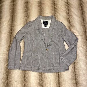 Linen Jacket British Khaki One Button cardigan